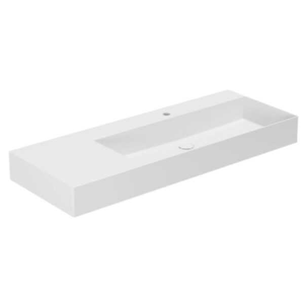 Waschtisch Azzurra Elegance Squared B= 122 cm Ablage links weiss