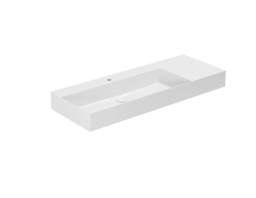 Waschtisch Azzurra Elegance Squared B= 122 cm Ablage rechts weiss