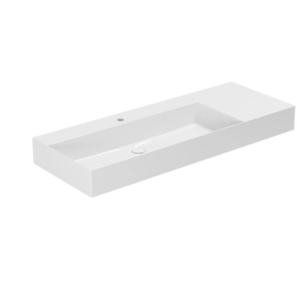Waschtisch Azzurra Elegance Squared B= 122 cm Ablage rechts weiss