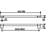 Badetuchstange B = 60 cm Keuco Plan Edelstahl Skizze Bad-Accessoires
