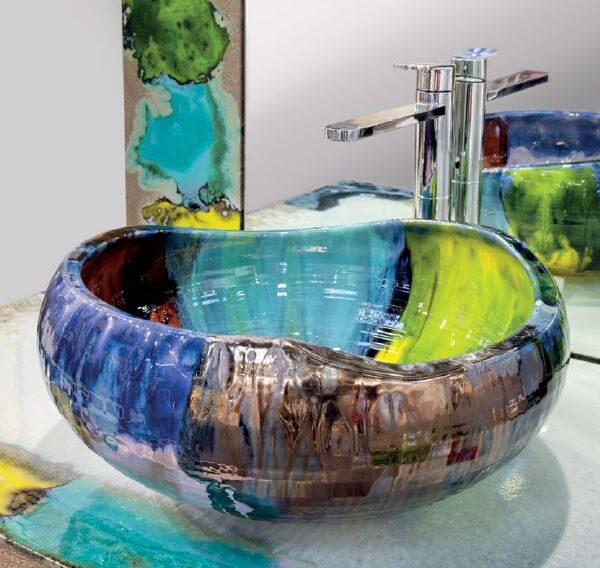 Eolo Aufsatzbecken Domiziani Keramik Becken Waschbecken Handmade