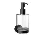Flüssigseifendispenser Glas EMCO round black Bad-Accessoires