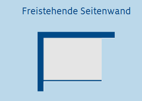 Freistehende Seitenwand