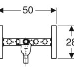 Massskizze Duofix Geberit Waschmaschine Siphon UP