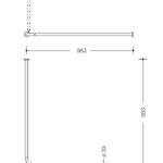 Barrierefrei HEWI Vorhangstange Eck 100x100 Nylon Weiss Behindertengerecht