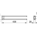 Skizze Handtuchhalter doppelt Keuco Plan A=43.8 cm Edelstahl Bad-Accessoires