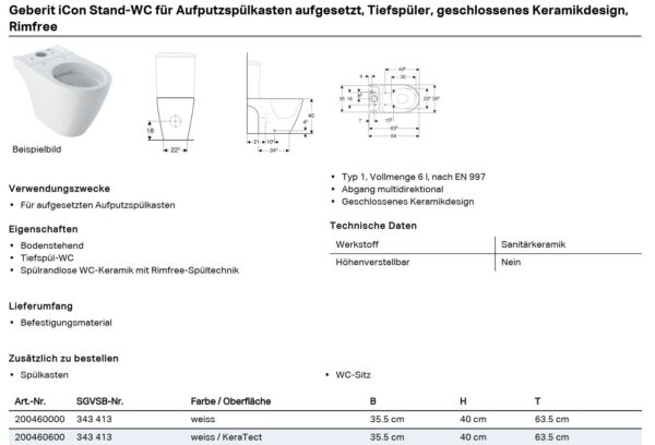 Stand-WC Monobloc Geberit iCON – Bild 4