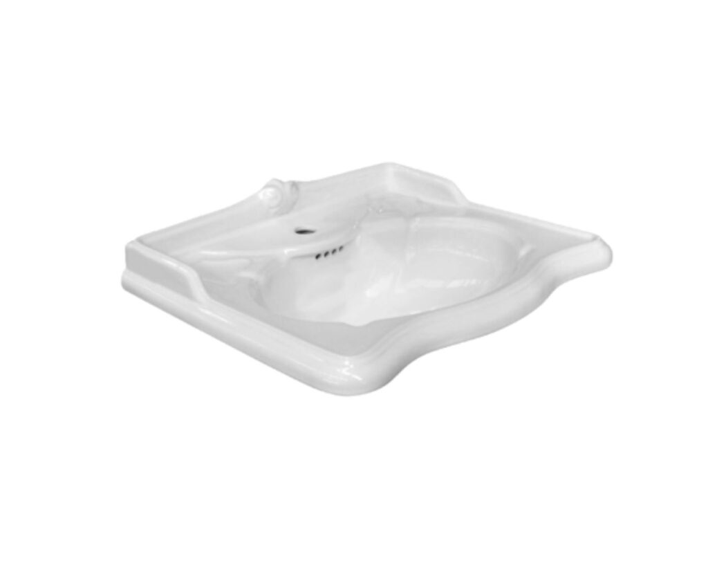 Waschbecken Keramik JUBILAEUM B= 61 cm weiss glanz Nostalgisch Retro
