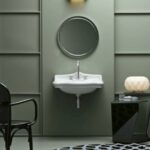 Waschbecken Keramik JUBIALEUM B= 50 cm weiss Glanz Nostalgisch Retro