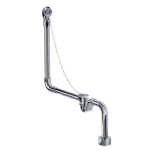 Badewannenablaufgarnitur Nickel gebürstet V+A K31 Kette