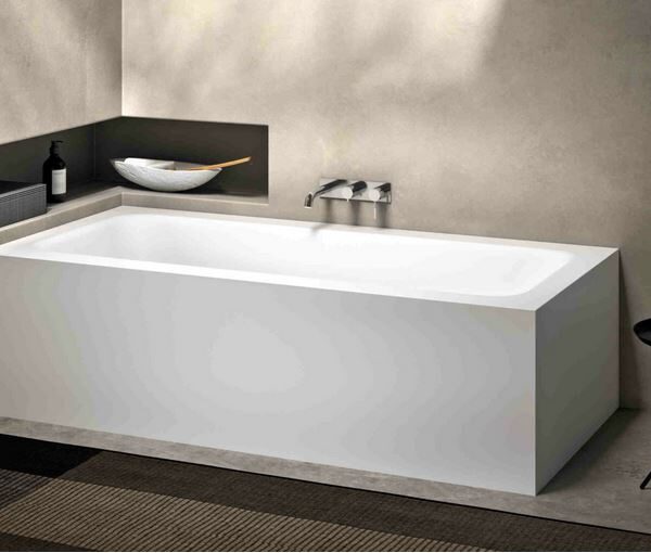 Badewanne freistehend matt Mastella KELLY L= 175 -220 cm Mineralguss Steinguss