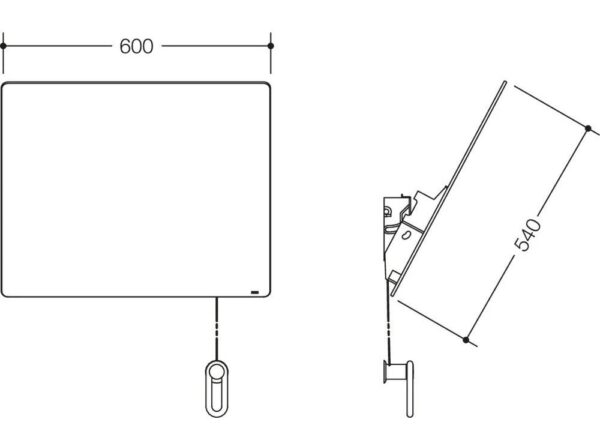 Barrierefrei HEWI Kippspiegel 60x54 – Bild 2