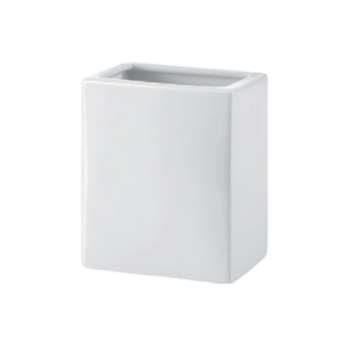 Zahnbürstenbecher Standmodell Keramik weiss SAON eckig