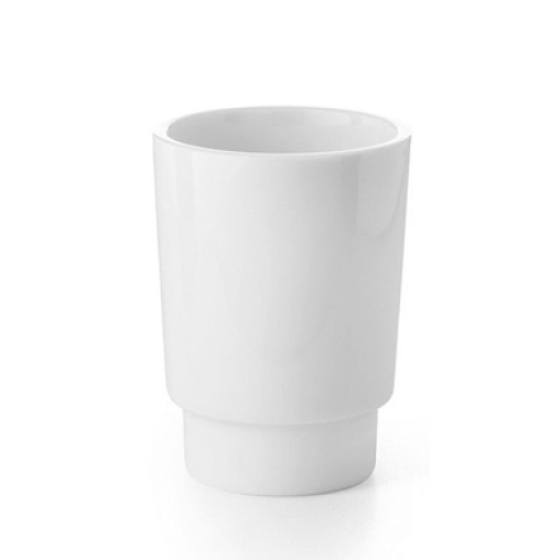 Zahnbürstenbecher Standmodell NAPIE Glas weiss