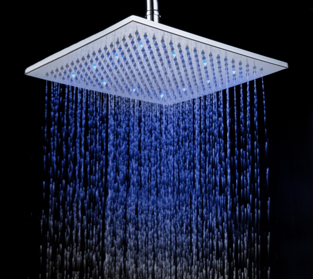 Kopfbrause eckig LED DU Design 30x30 chrom glanz