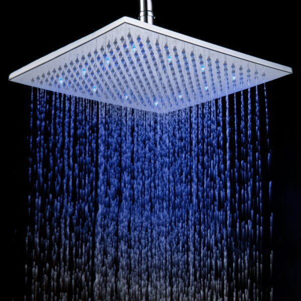 Kopfbrause eckig LED DU Design 30x30 chrom glanz