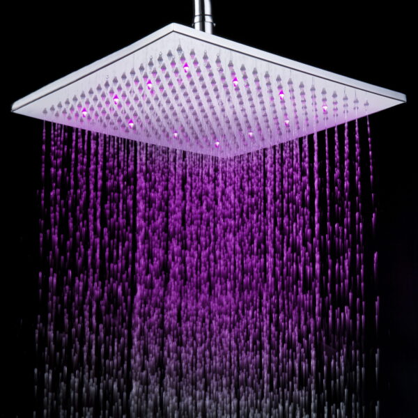 Kopfbrause eckig LED DU Design 40x40 chrom glanz