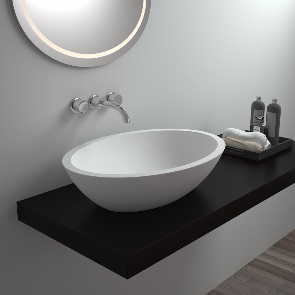 Aufsatzbecken Corian GioiaBagno Becken Lilly-57 Mineralgussbecken Steingussbecken