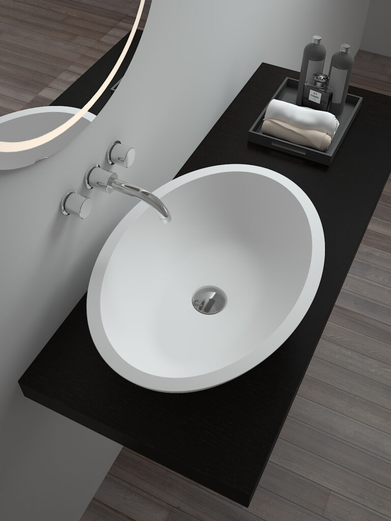 Aufsatzbecken Corian GioiaBagno Becken Lilly-57 Mineralgussbecken Steingussbecken