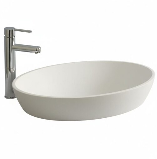 Aufsatzbecken Halbeinbau Mastella Dukas Steinguss Weiss glanz