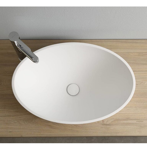 Aufsatzbecken Halbeinbau Mastella Dukas Steinguss Weiss glanz