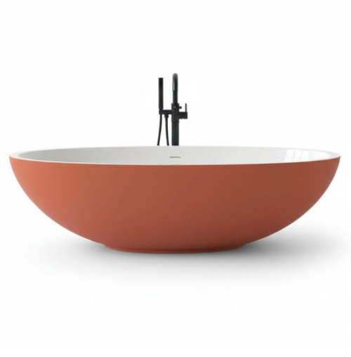 Badewanne freistehend matt zweifarbig 170