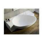 VA10 BAHIA Wand Badewanne freistehend matt Mastella L 170 - 210 cm Mineralguss Corian Steinguss Luxuswanne