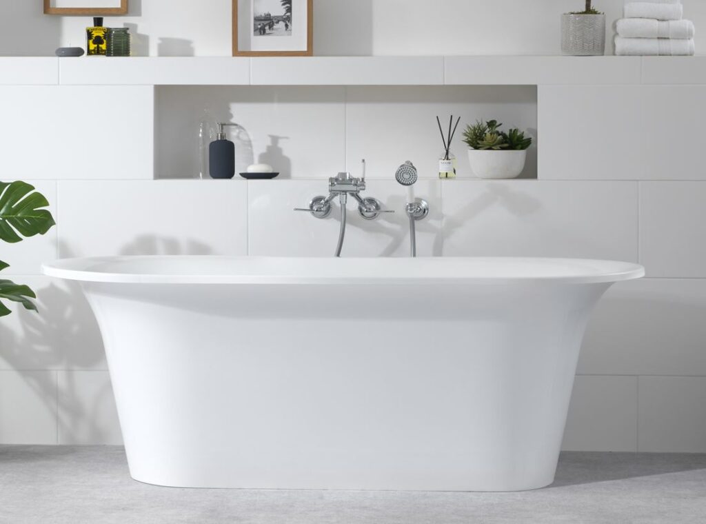 Badewanne freistehend Glanz V+A Monaco Victoria + Albert Mineralguss Freistehende Badewanne