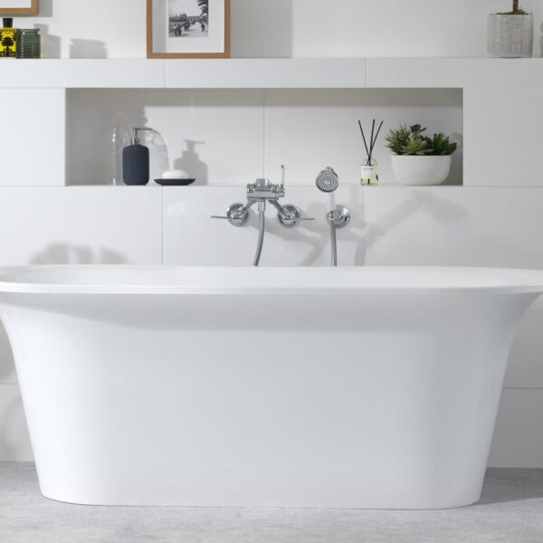 Badewanne freistehend Glanz V+A Monaco Victoria + Albert Mineralguss Freistehende Badewanne