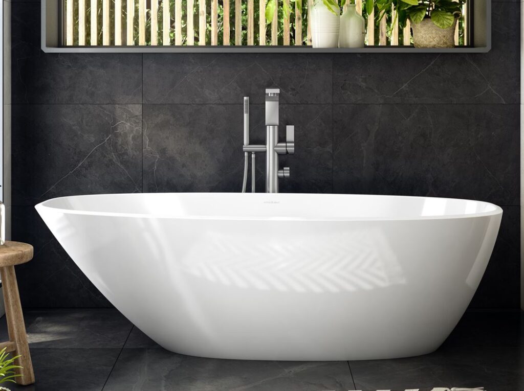Badewanne freistehend Glanz V+A Mozzano2 Victoria + Albert Mineralguss Freistehende Badewanne