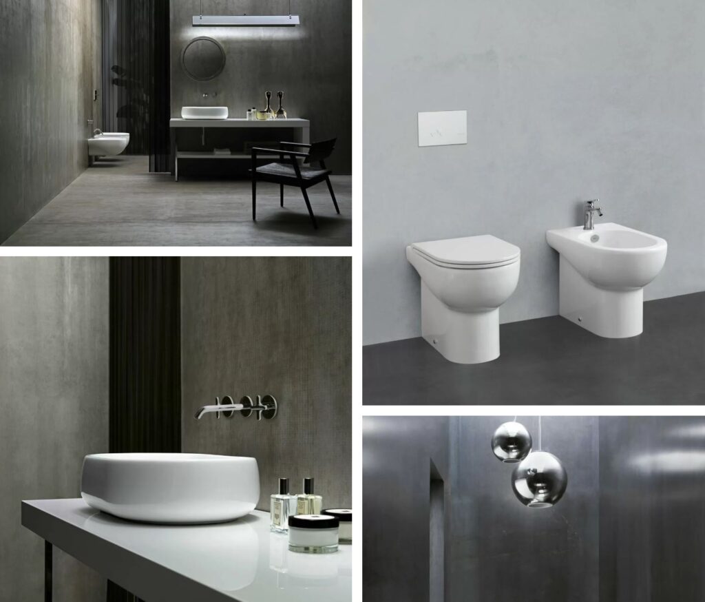 Bidet Stand WC Azzurra Nuvola weiss, Aufsatzbecken weiss glanz,