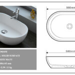 Aufsatzbecken Corian GioiaBagno Becken Naomi-66 Mineralgussbecken Steingussbecken