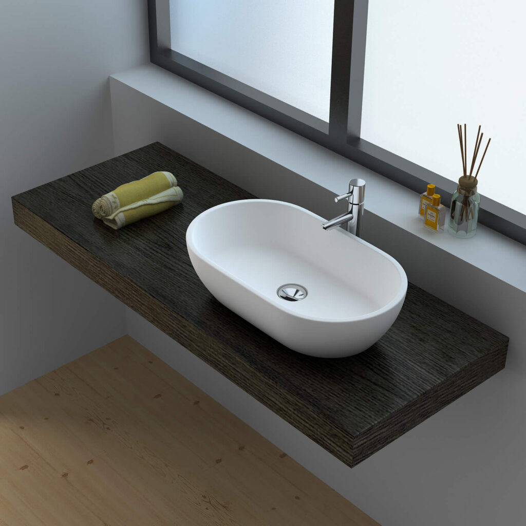Aufsatzbecken Corian GioiaBagno Becken Naomi-66 Mineralgussbecken Steingussbecken