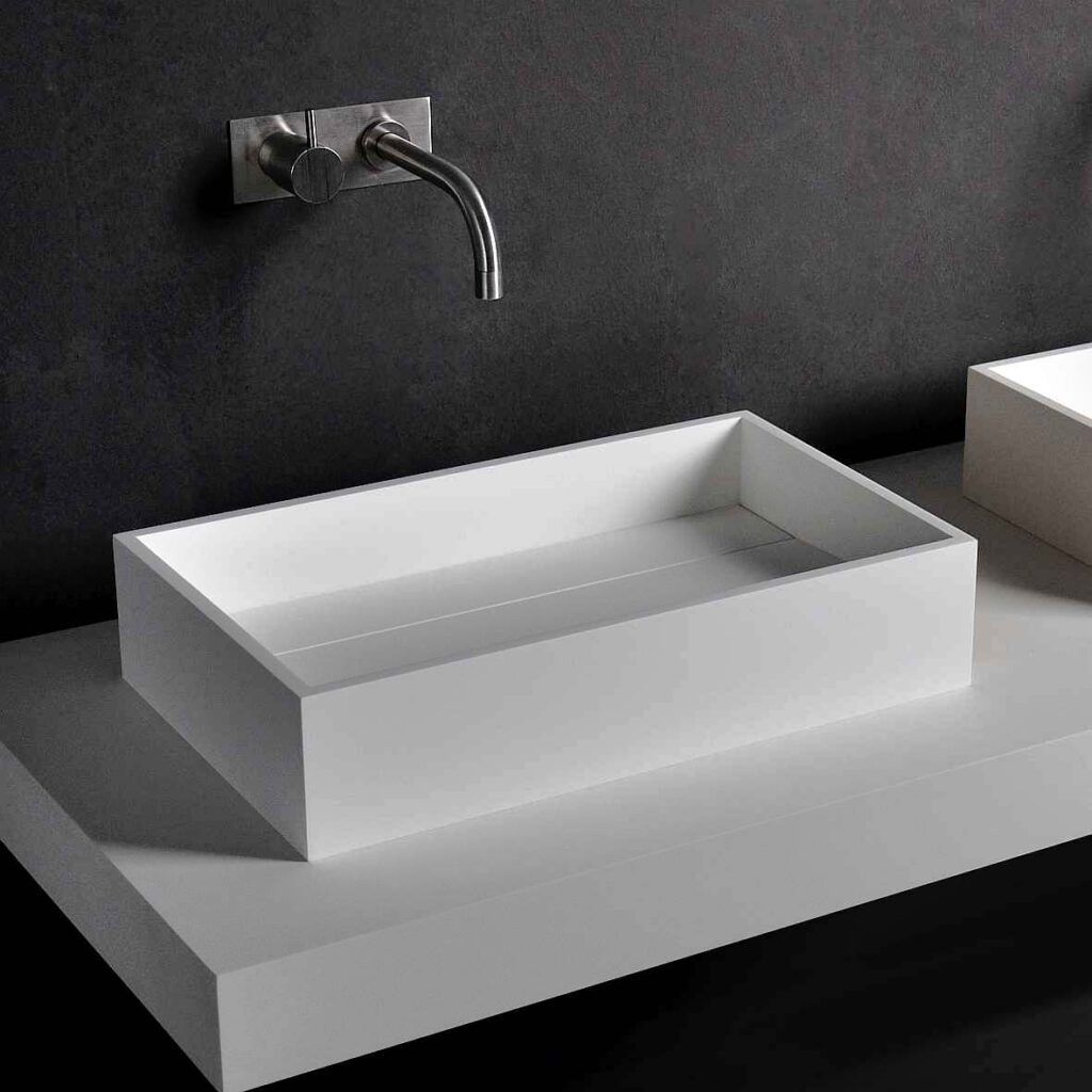 Waschbecken Corian weiss matt IDEAVIT Gioiabagno B= 50 cm Mineralguss