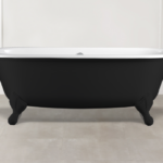 V+A Freistehende Badewanne Steinguss Radford Schwarz