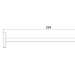 Handtuchhalter von Wand EMCO round black L=30 Bad-Accessoires Massskizze