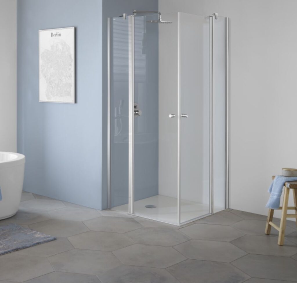 Duschtrennwand KORALLE Eckdusche mit Eckeinstieg S300 edp Duschglas Duschkabine