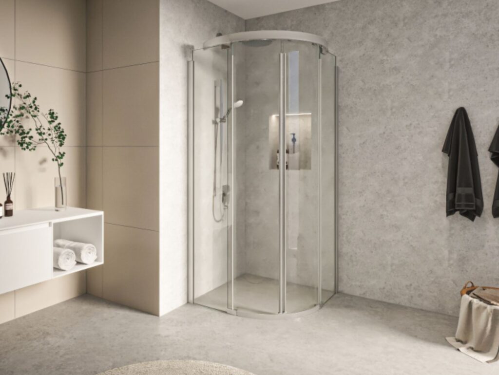 Duschtrennwand KORALLE Eckdusche Eckeinstieg S600 vks2 Duschglas Duschkabine