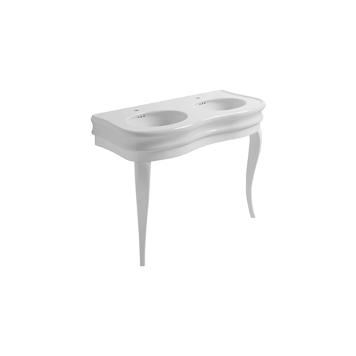 Fussgestell zu Doppel-Waschtisch LANTE weiss glanz Nostalgisch