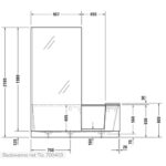 Massskizze Badewanne mit Tür Duravit Shower + Bath Ecke Links
