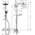 Showerpipe Skizze Duschsystem Hansgrohe Crometta S 240 1-Jet Showerpipe