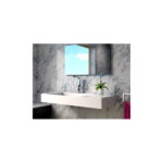 Waschtisch Mineralguss wandhängend B= 100 cm Ablage rechts