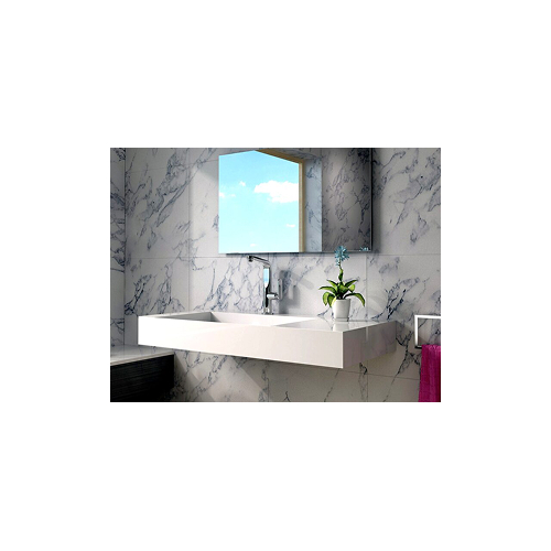 Waschtisch Mineralguss wandhängend B= 100 cm Ablage rechts