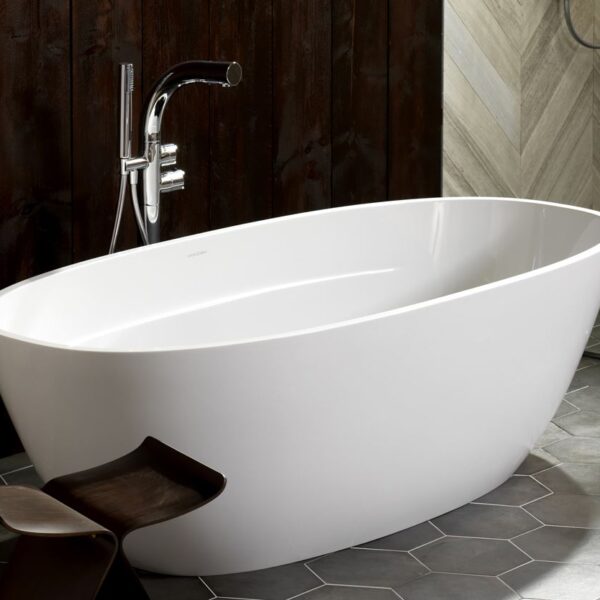 Badewanne freistehend Glanz V+A Terrassa Victoria + Albert Mineralguss Freistehende Badewanne