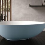 Badewanne freistehend matt zweifarbig L= 170 cm Bicolor Mineralguss Steinguss