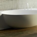 Badewanne Eckeinbau Mastella BAHIA L= 170 - 210 cm Mineralguss Corian Steinguss Luxuswanne