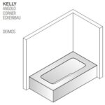 VA22 Skizze Badewanne KELLY für Ecke Mastella Badewanne L= 175 - 220 cm