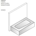 VA23 Skizze Badewanne wand stehend matt Mastella KELLY L= 175 - 220 cm
