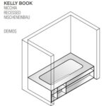 Badewanne KELLY Book Nische L= 175 - 220 cm VA25 Skizze