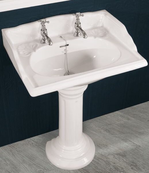 Waschtisch Keramik Victorian inkl. Säule B= 63.5 cm Nostalgisch Retro Waschbecken